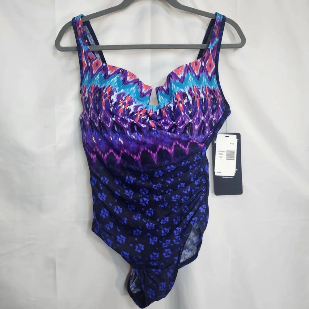 Miraclesuit Women's One Piece Bella Alba Escape Swimsuit Midnight Size 14 Beach
